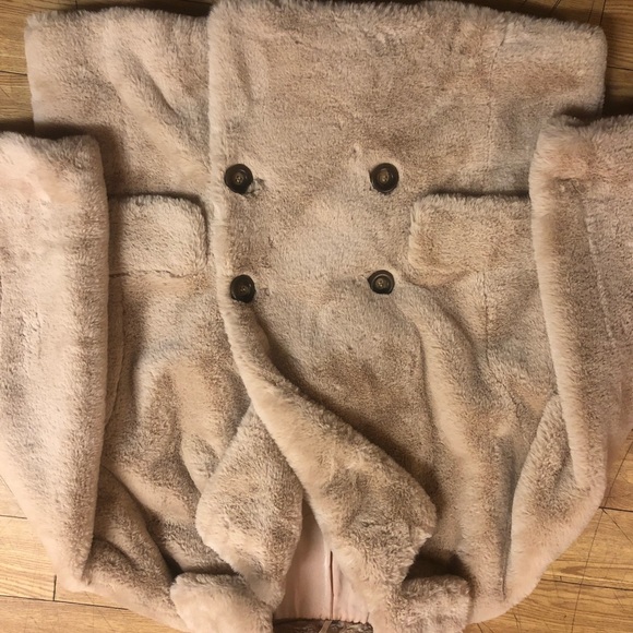 Free people Kate faux fur coat jacket in apricot.size s/p - Picture 4 of 10